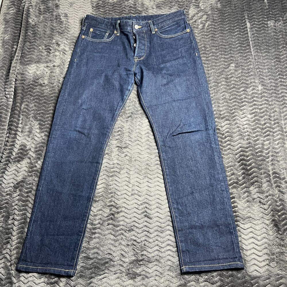 Buck Mason Maverick Slim Jeans Men’s 33x28 Double Dipped Denim 14 Oz Button Fly